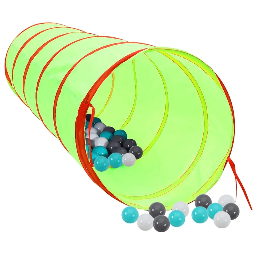 Tunnel de jeu pour enfants avec 250 balles Vert 175cm Polyester - 2