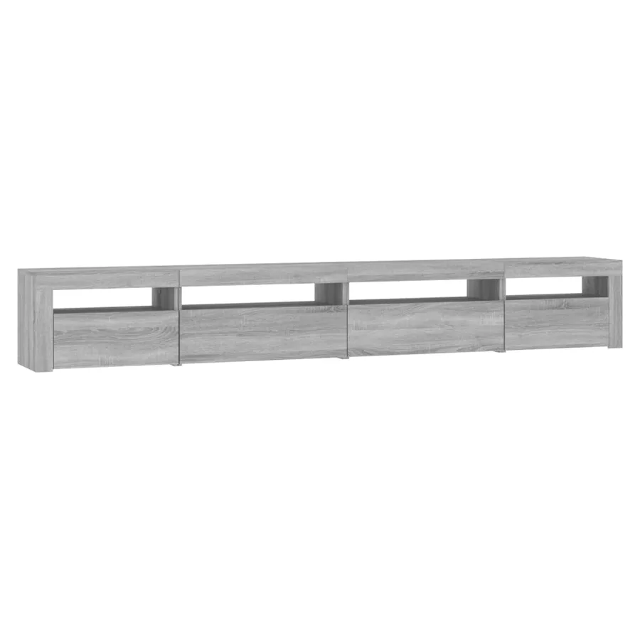 Meuble TV avec lumières LED Sonoma gris 270x35x40 cm - 6