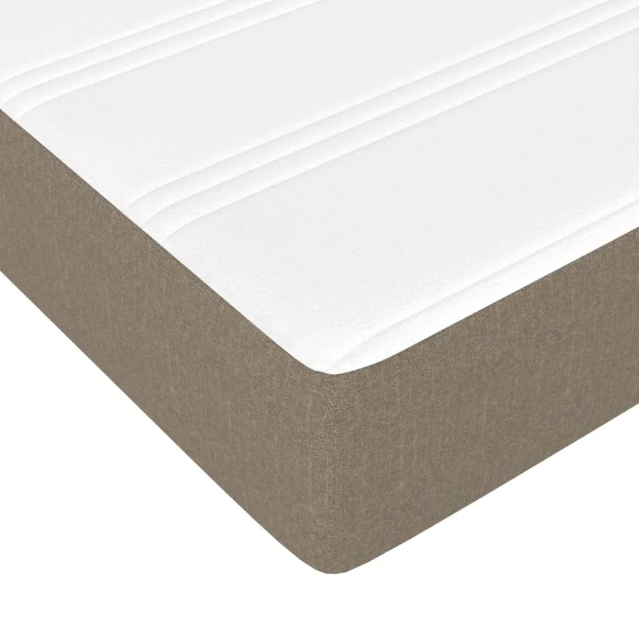 Sommier à lattes de lit avec matelas Taupe 90x200 cm Tissu - 8
