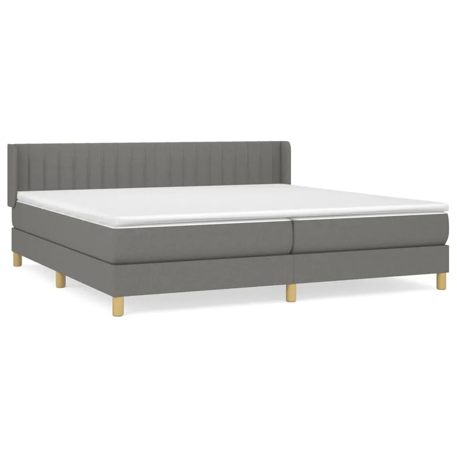 Sommier à lattes de lit avec matelas Gris foncé 200x200cm Tissu - 2
