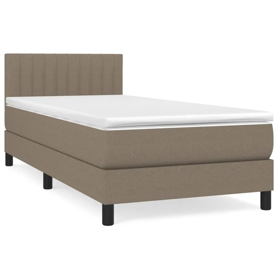 Sommier à lattes de lit avec matelas Taupe 90x200 cm Tissu - 2