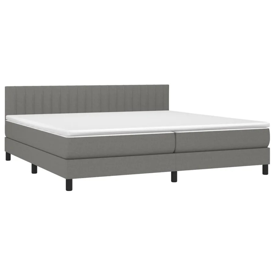 Sommier à lattes de lit et matelas et LED Gris foncé 200x200 cm - 3