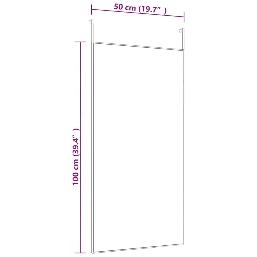 Miroir de porte Noir 50x100 cm Verre et aluminium - 4