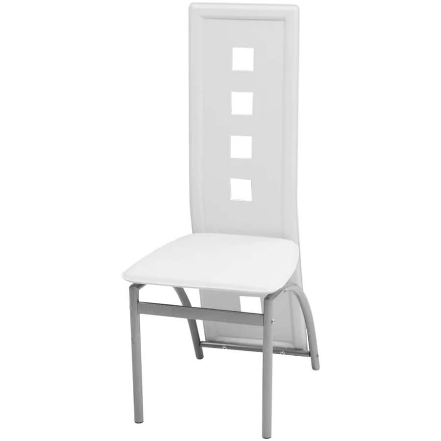 Chaises à manger lot de 4 blanc similicuir - 2