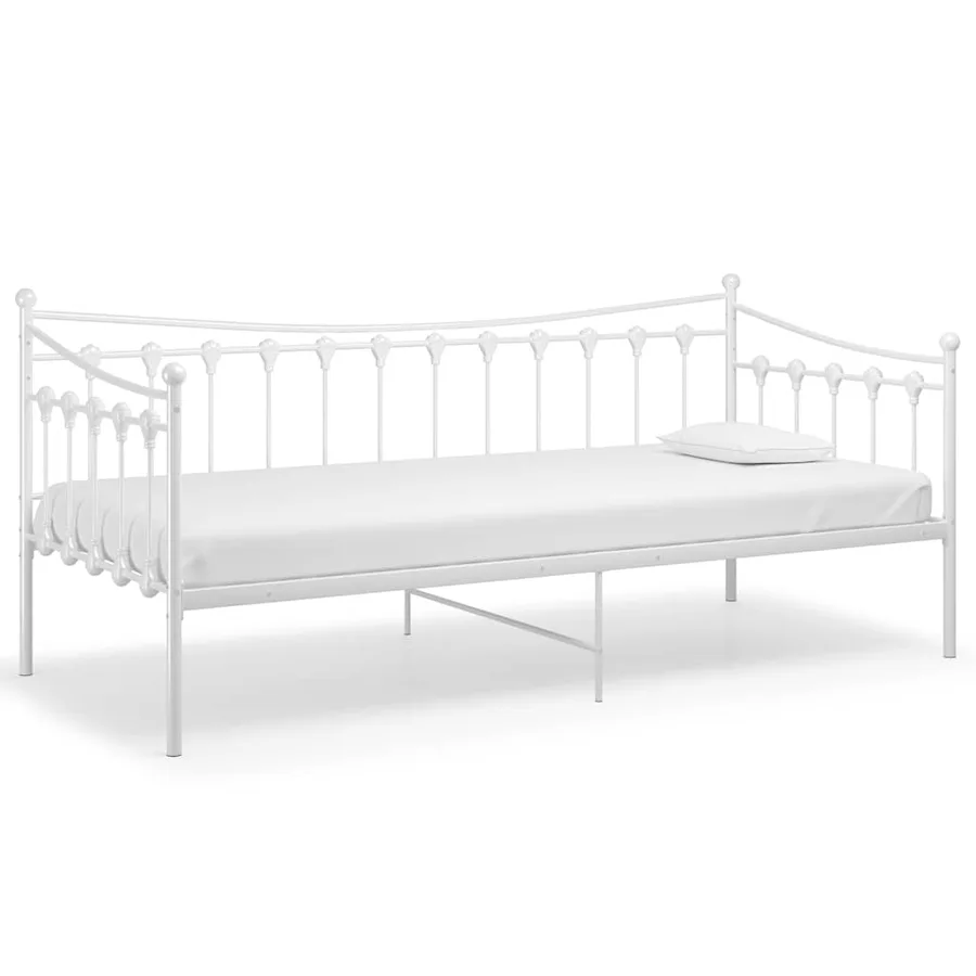 Cadre de canapé-lit sans matelas blanc métal 90x200 cm - 2
