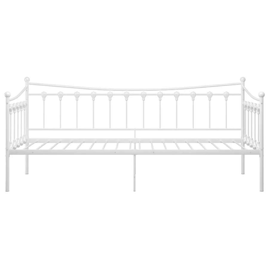 Cadre de canapé-lit sans matelas blanc métal 90x200 cm - 6