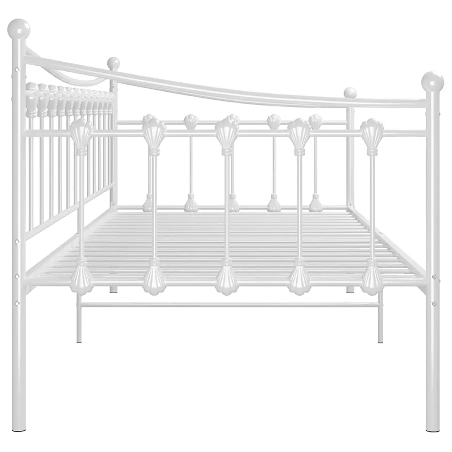 Cadre de canapé-lit sans matelas blanc métal 90x200 cm - 7