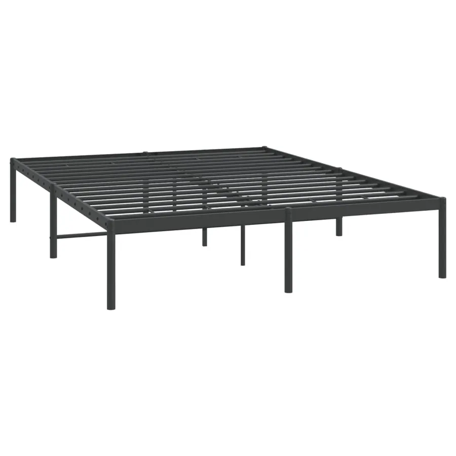 Cadre de lit métal sans matelas noir 150x200 cm - 3