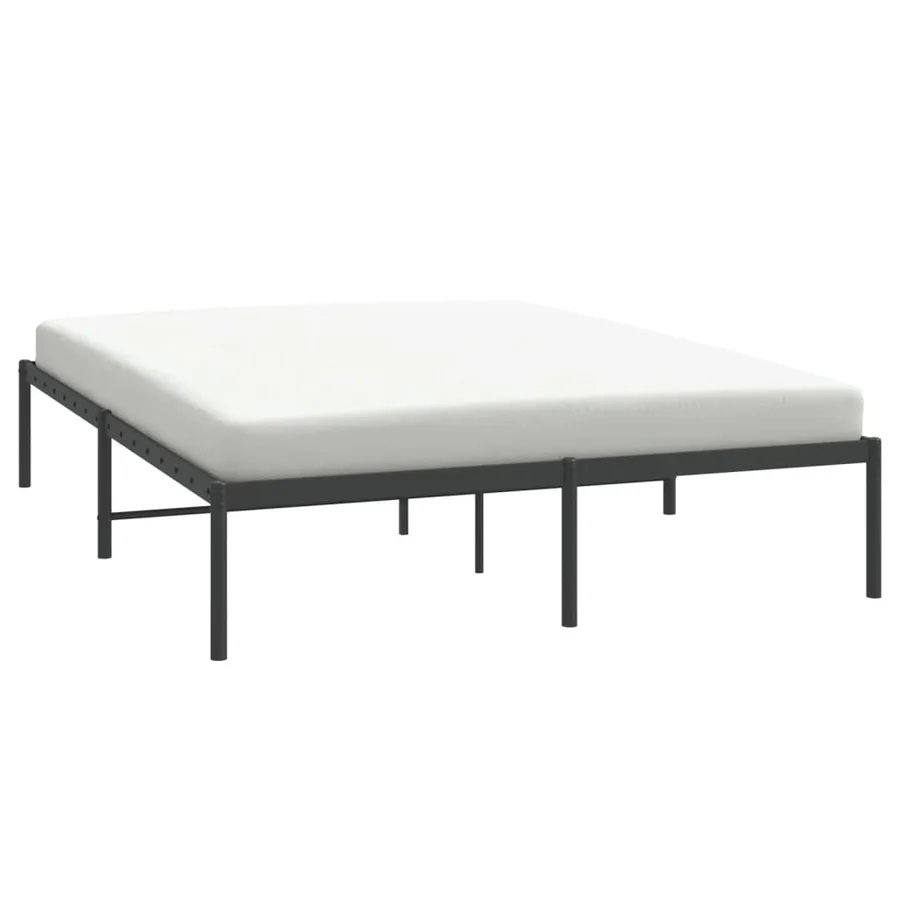 Cadre de lit métal sans matelas noir 150x200 cm - 4