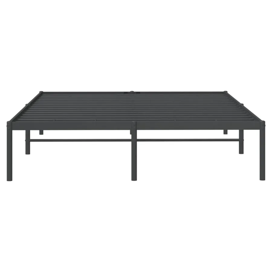 Cadre de lit métal sans matelas noir 150x200 cm - 5