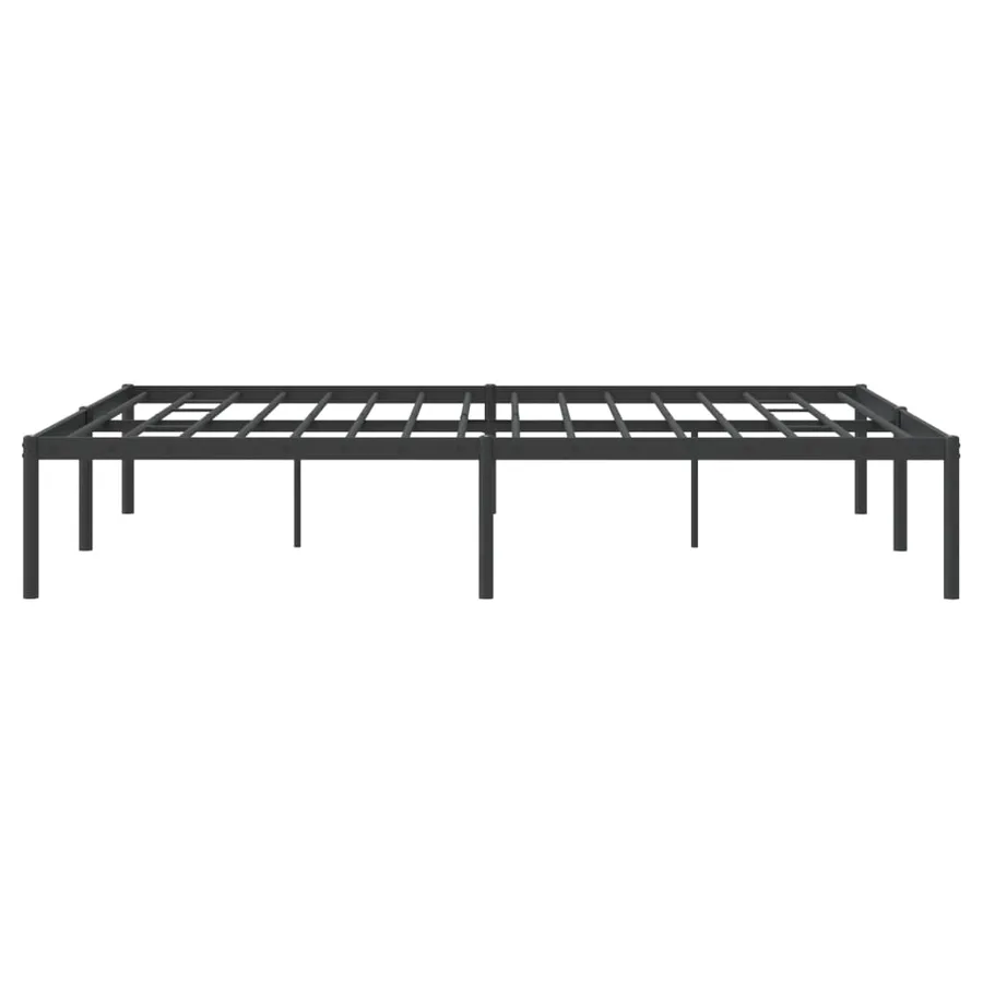 Cadre de lit métal sans matelas noir 150x200 cm - 6