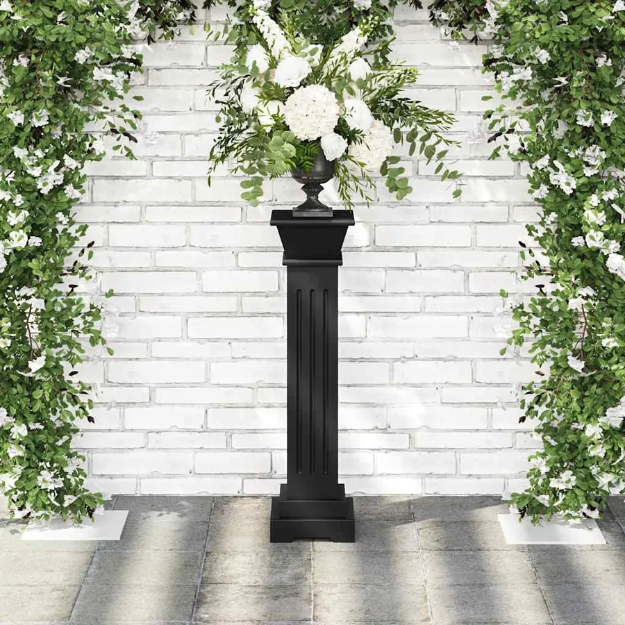 Support pilier classique carré pour plantes Noir 17x17x66cm MDF - 3