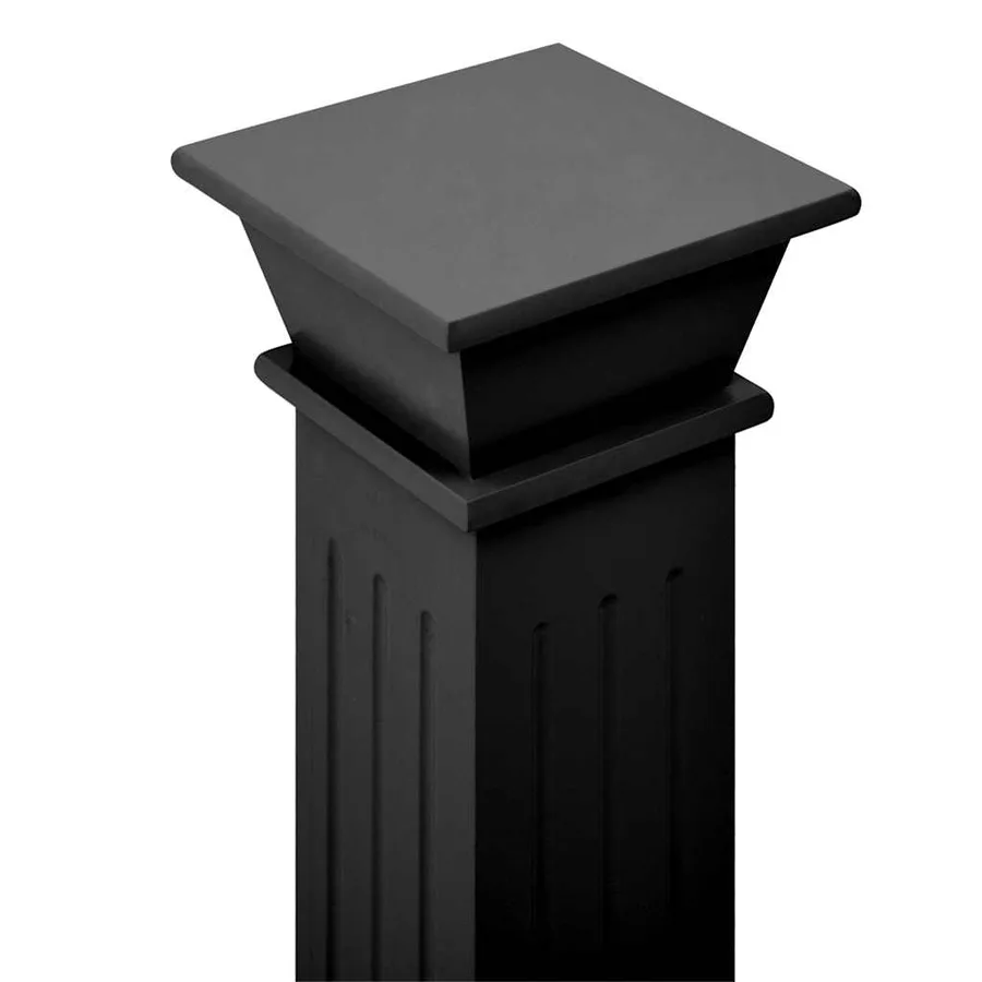 Support pilier classique carré pour plantes Noir 17x17x66cm MDF - 5
