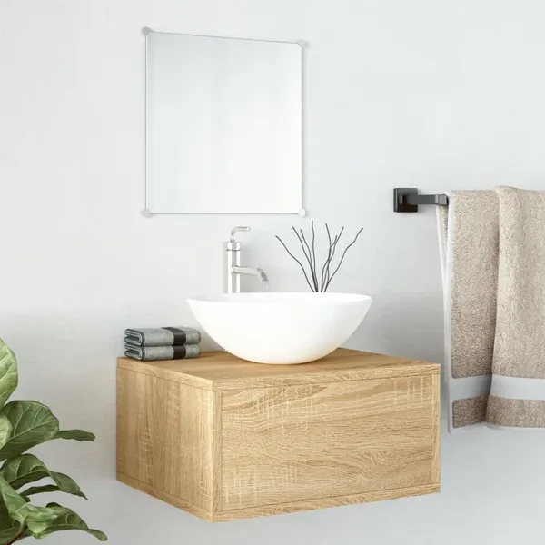Ensemble de meubles salle de bain 2 pcs chêne bois d'ingénierie