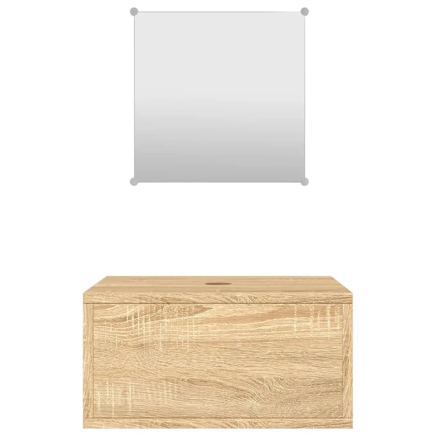 Ensemble de meubles salle de bain 2 pcs chêne bois d'ingénierie - 4