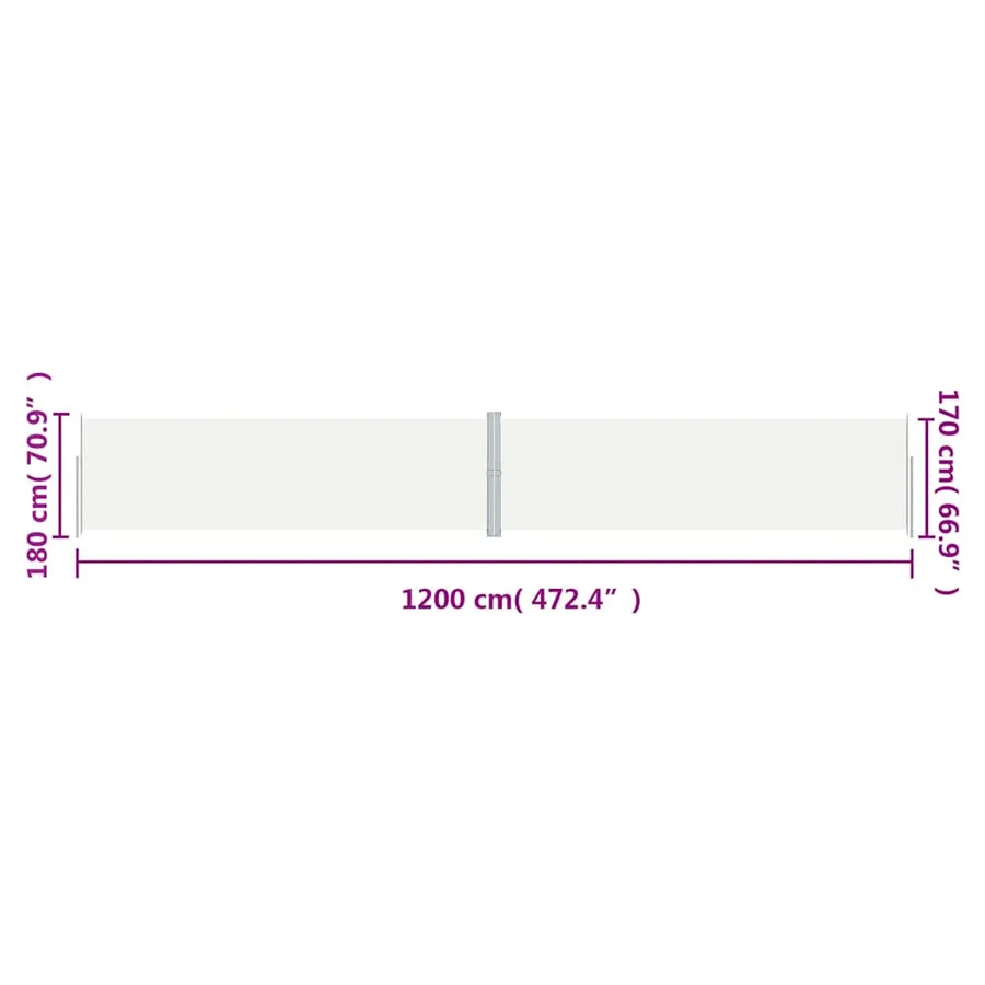 Auvent latéral rétractable Crème 180x1200 cm - 8