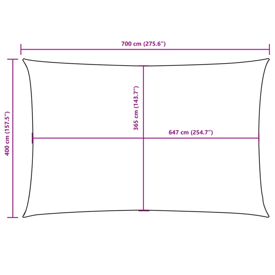 Voile de parasol tissu oxford rectangulaire 4x7 m beige - 10