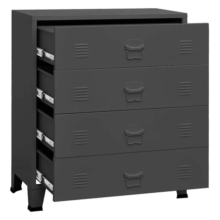 Armoire à tiroirs industrielle Anthracite 78x40x93 cm Métal - 7