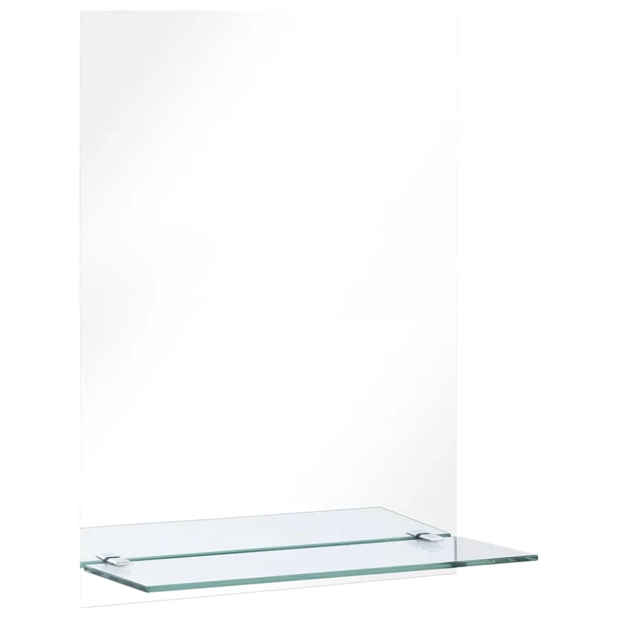 Miroir mural avec étagère 40x60 cm Verre trempé - 2