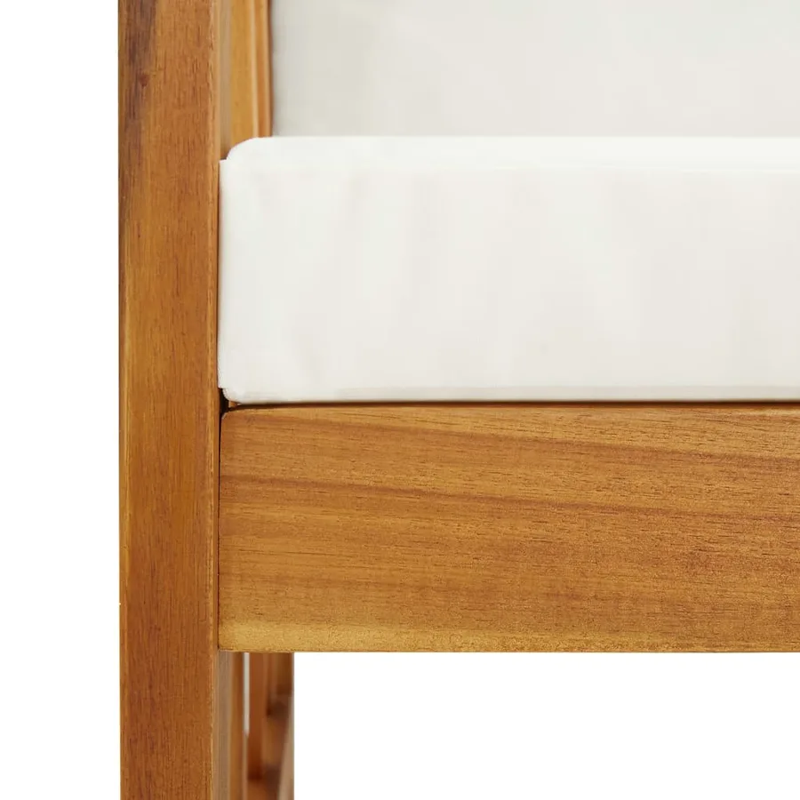Salon de jardin 5 pcs avec coussins Bois d'acacia solide - 6