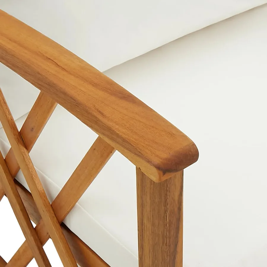 Salon de jardin 5 pcs avec coussins Bois d'acacia solide - 7