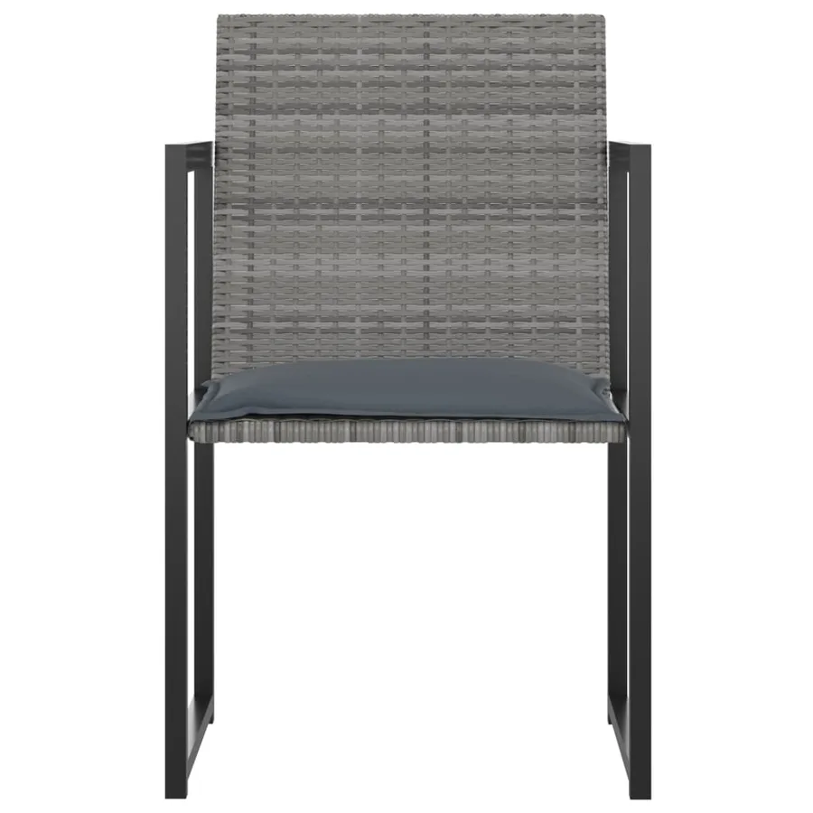 Salon de jardin 7 pcs avec coussins Résine tressée Gris - 4