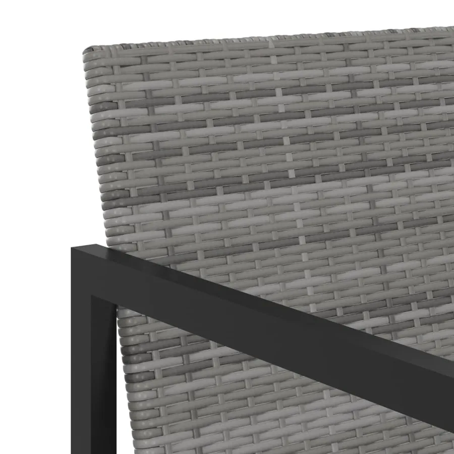 Salon de jardin 7 pcs avec coussins Résine tressée Gris - 6
