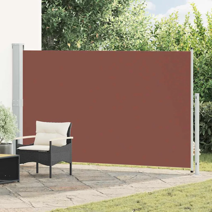 Auvent latéral rétractable de patio 180x300 cm Marron