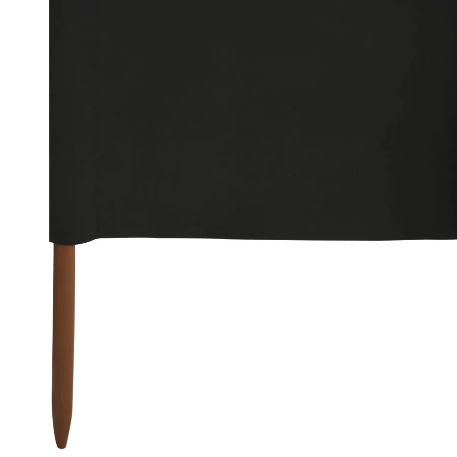 Paravent 3 panneaux Tissu 400 x 160 cm Noir - 5