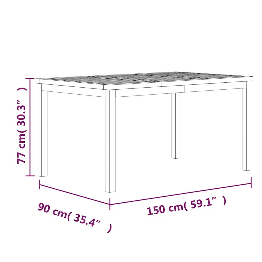 Ensemble à manger de jardin 5pcs Bois de teck massif - 14