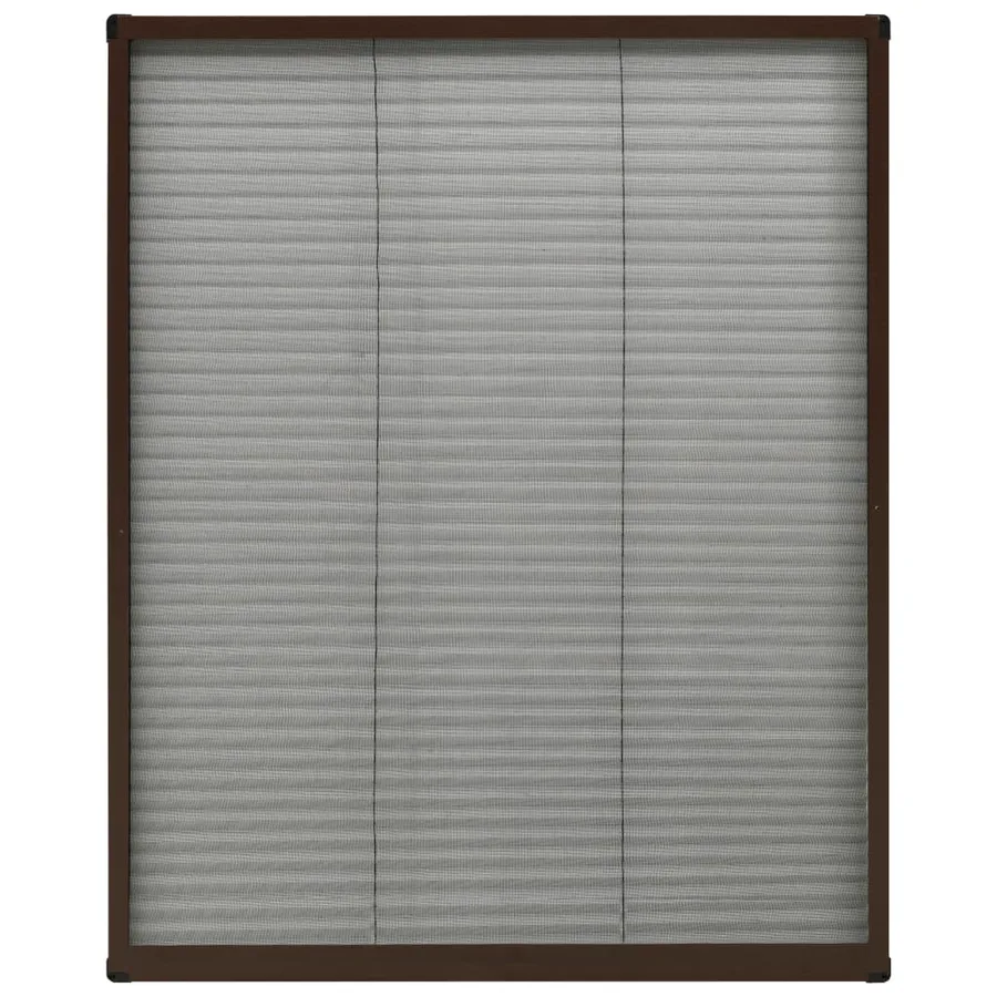 Moustiquaire plissée pour fenêtre Aluminium Marron 80x100 cm - 2