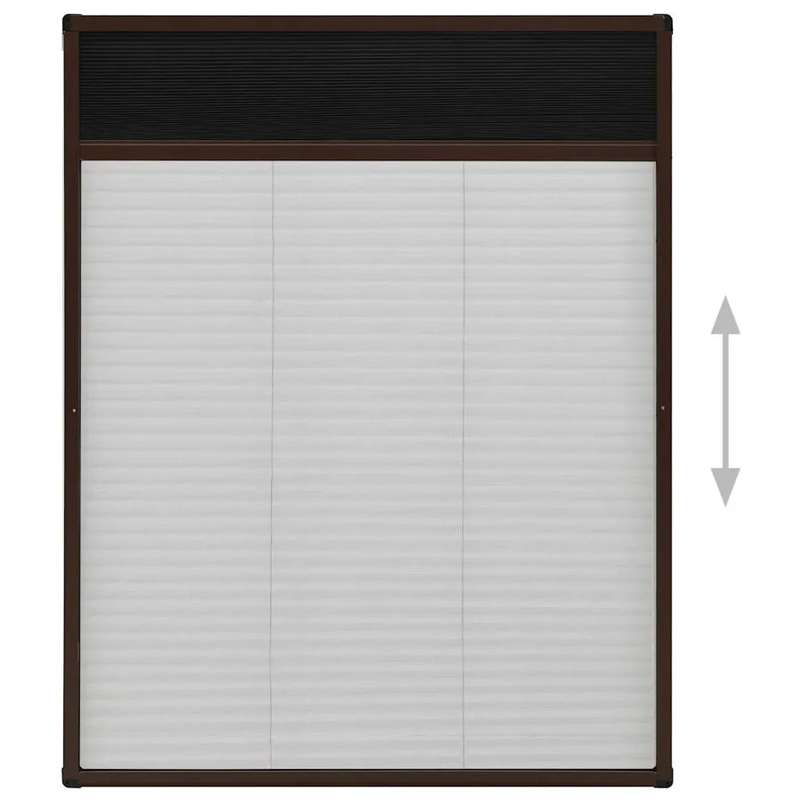 Moustiquaire plissée pour fenêtre Aluminium Marron 80x100 cm - 5