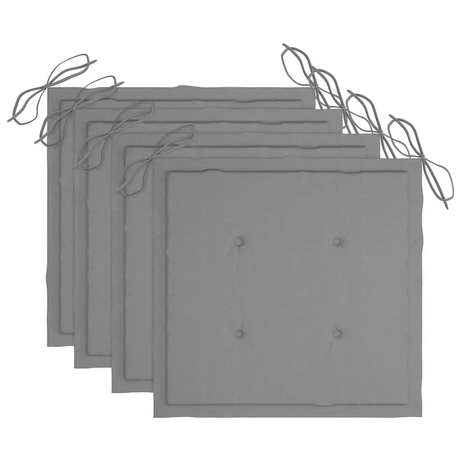 Chaises pliables de jardin lot de 4 avec coussins Bois d'acacia - 9