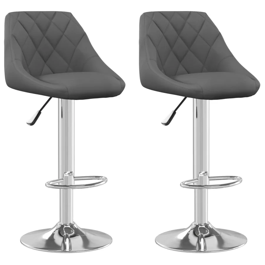Tabourets de bar lot de 2 gris foncé velours - 2