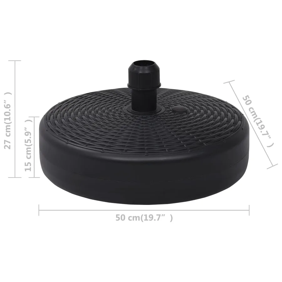 Socle de parasol Rempli de sable/d'eau 24 L Noir - 5