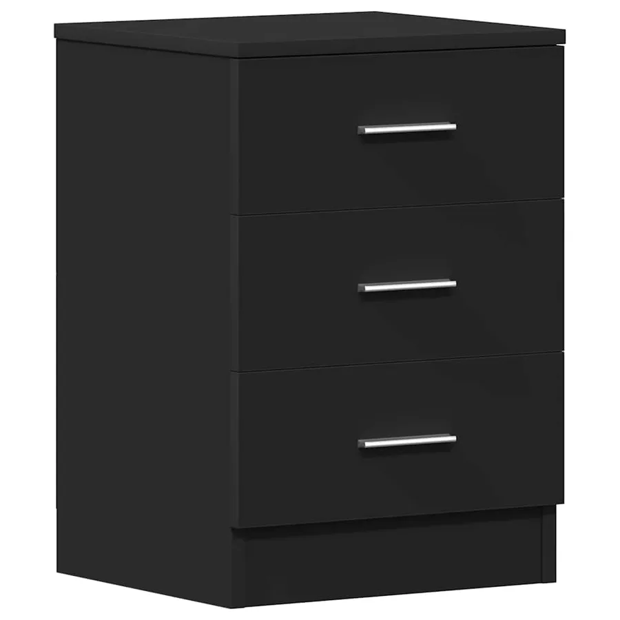 Table de chevet Noir 38 x 35 x 56 cm Bois d'ingénierie - 2