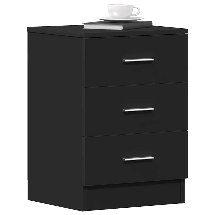 Table de chevet Noir 38 x 35 x 56 cm Bois d'ingénierie - 4