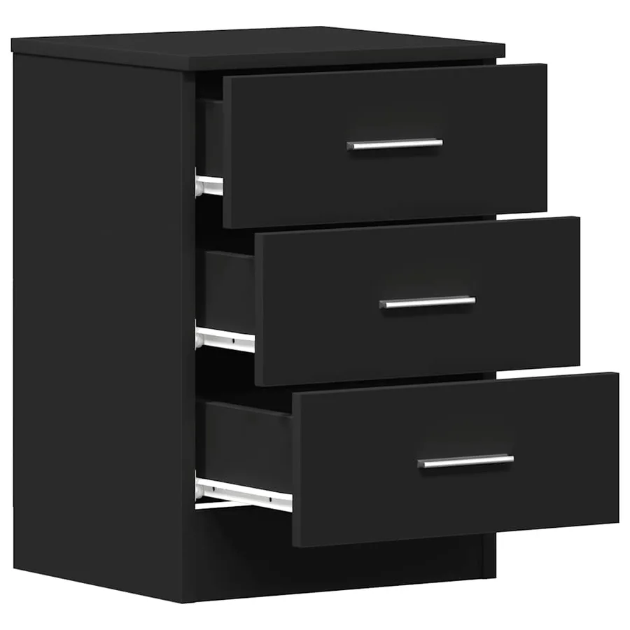 Table de chevet Noir 38 x 35 x 56 cm Bois d'ingénierie - 5