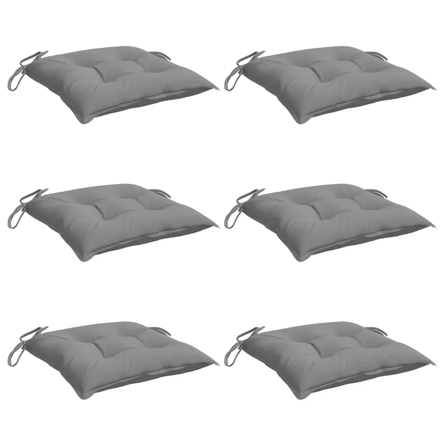 Coussins de chaise lot de 6 gris 40x40x7 cm tissu oxford - 3