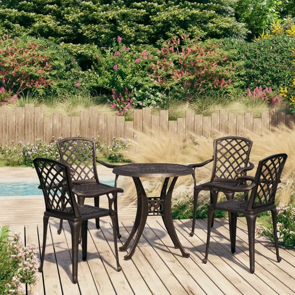 Ensemble de bistro 5 pcs Aluminium coulé Bronze