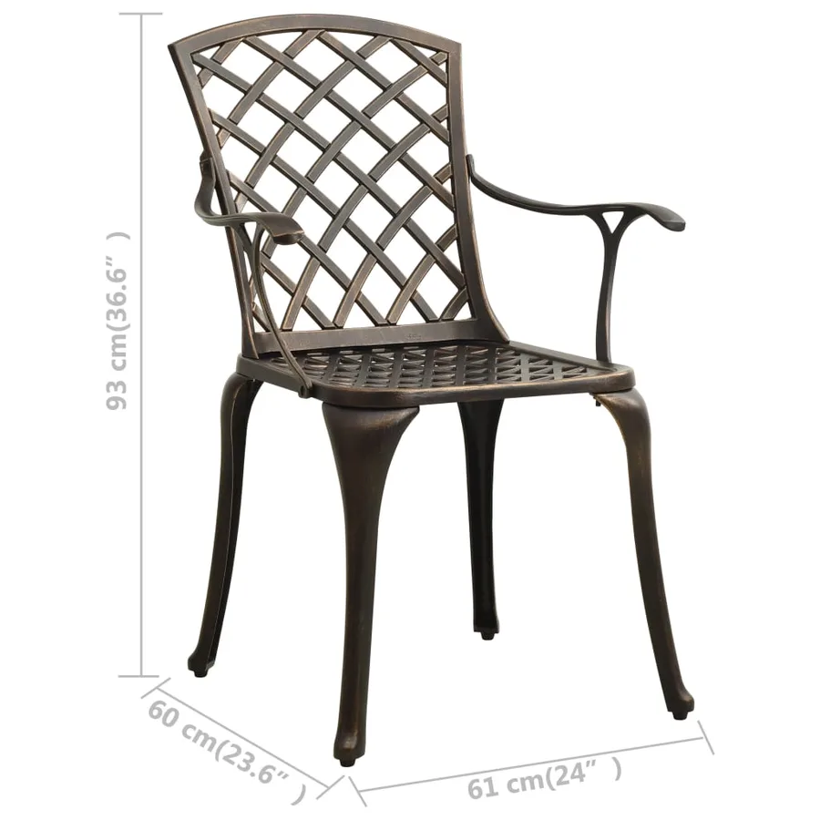 Ensemble de bistro 5 pcs Aluminium coulé Bronze - 15
