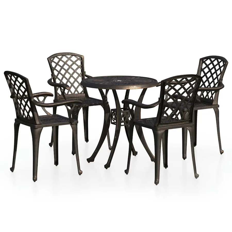 Ensemble de bistro 5 pcs Aluminium coulé Bronze - 2