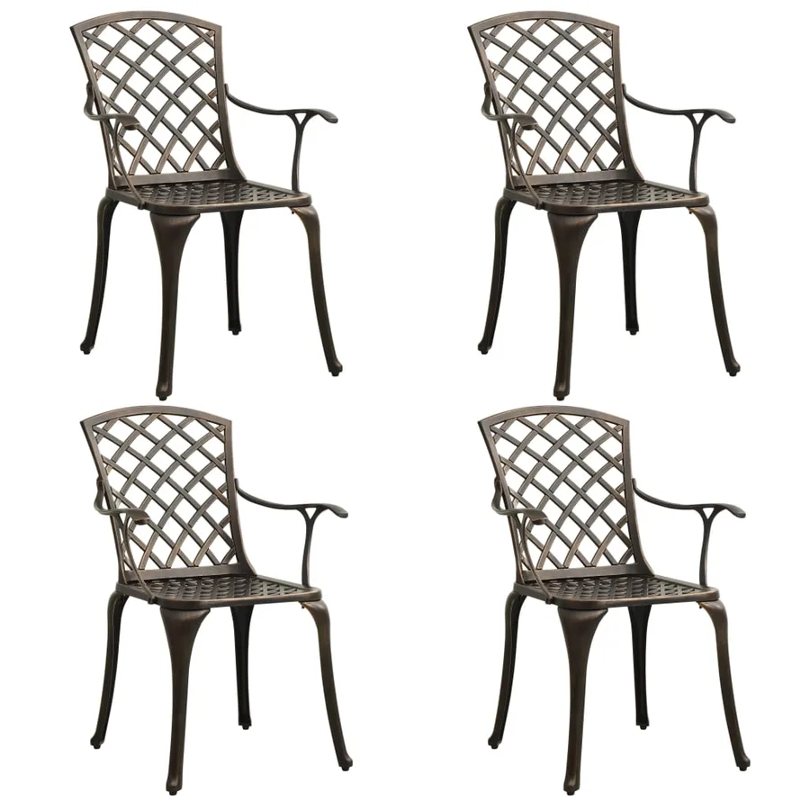 Ensemble de bistro 5 pcs Aluminium coulé Bronze - 3