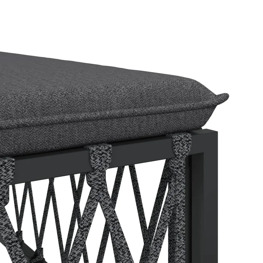 Salon de jardin avec coussins 5 pcs anthracite acier - 7