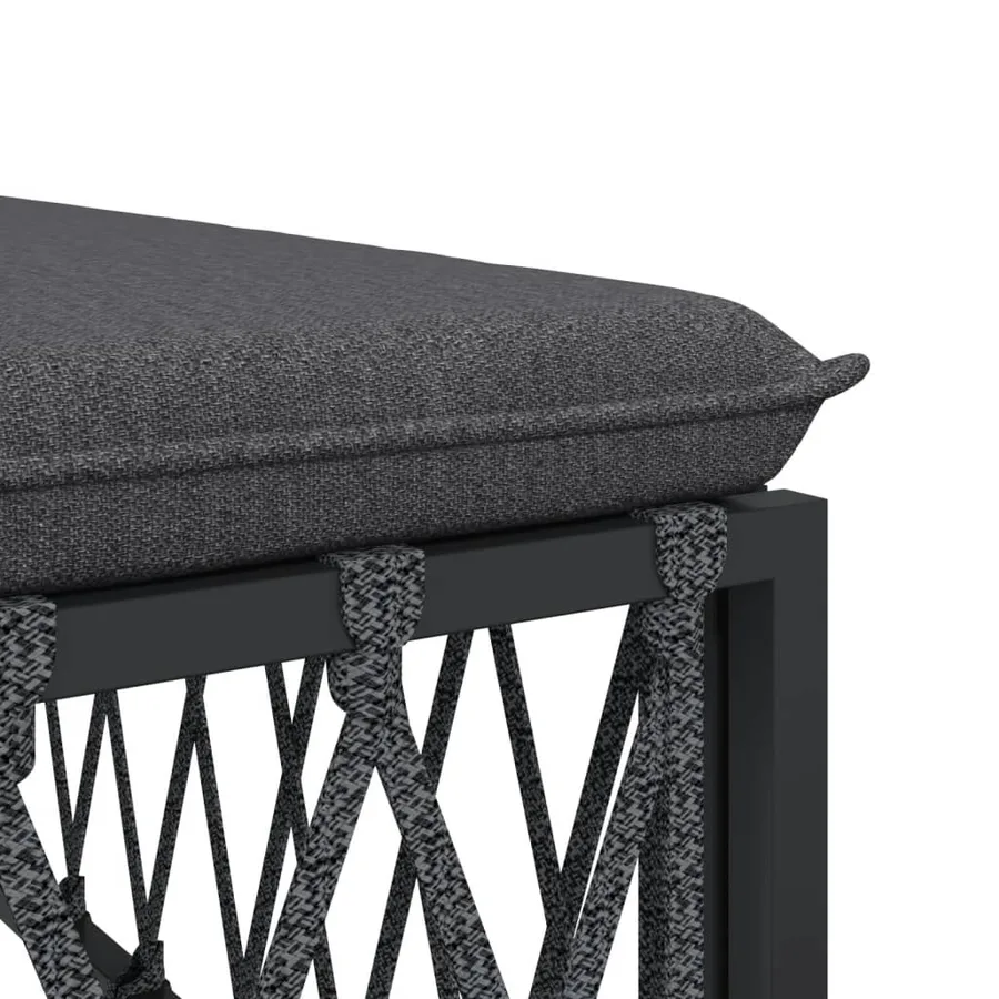Salon de jardin avec coussins 6 pcs anthracite acier - 6