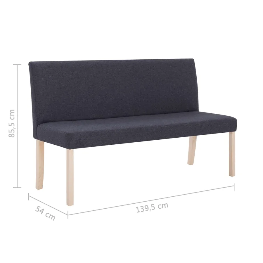 Banc 139,5 cm Gris foncé Polyester - 8