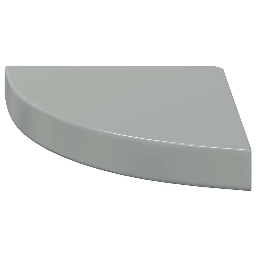 Étagères d'angle flottantes 4 pcs gris brillant 25x25x3,8cm MDF - 6