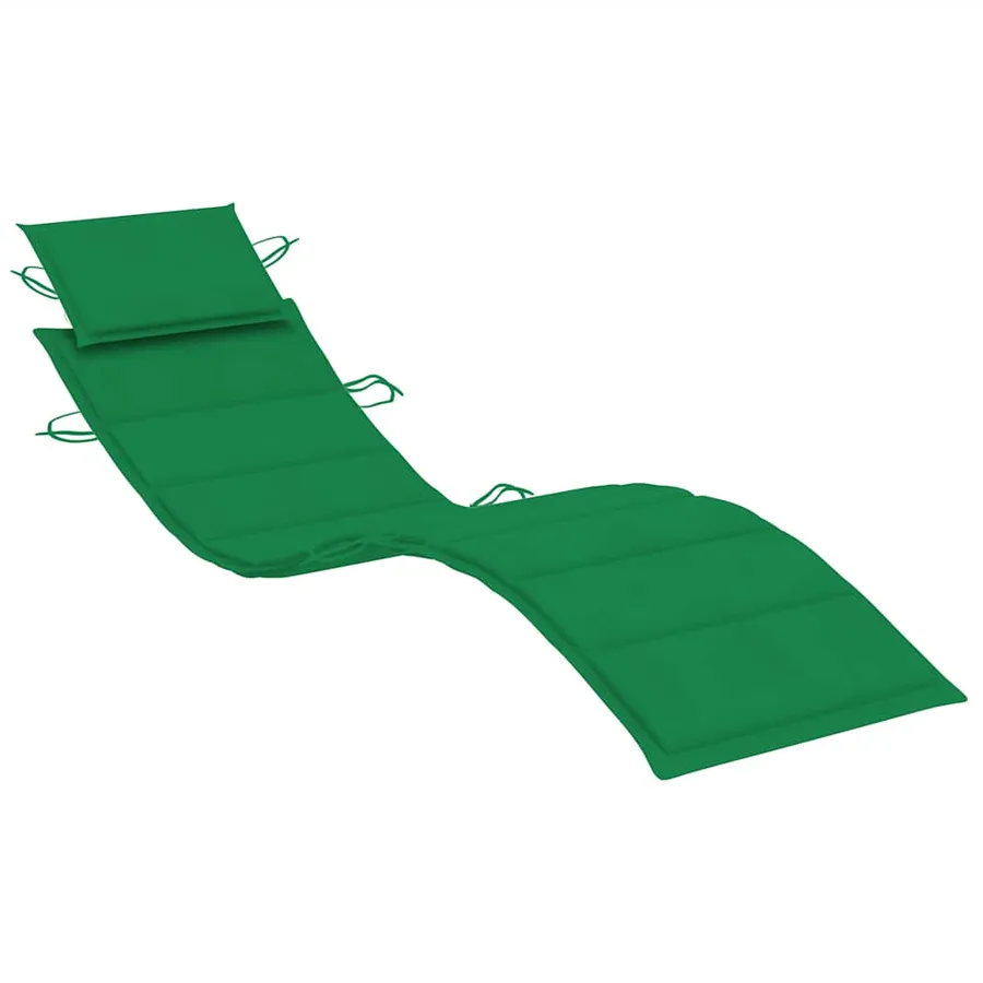 Chaise longue à bascule avec coussin Bois de teck solide - 5