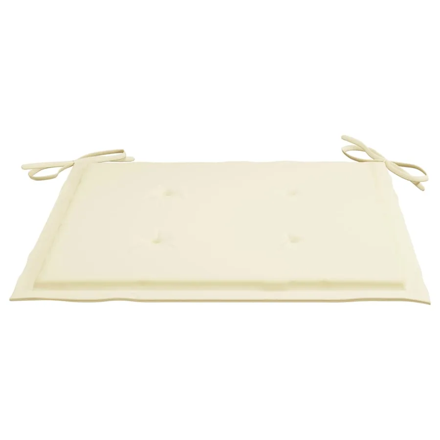 Chaises de jardin empilables avec coussins lot de 4 Teck solide - 8