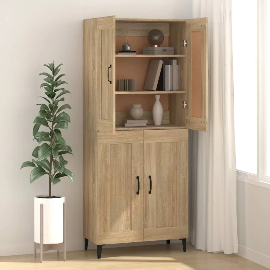 Buffet Chêne sonoma 69,5x34x90 cm Bois d'ingénierie - 3